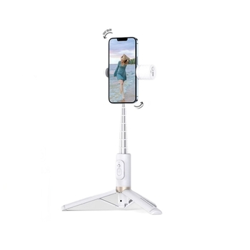 Телефонен селфи стик-трипод с анти‑трептене, 360° светлинна подсветка, алуминиева конструкция, Bluetooth дистанционно