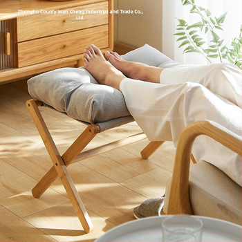 Podnož za stopala — Bambus, moderan minimalistički stil, sklopivo, prilagodljivo, punjenje lutkarskom vatom