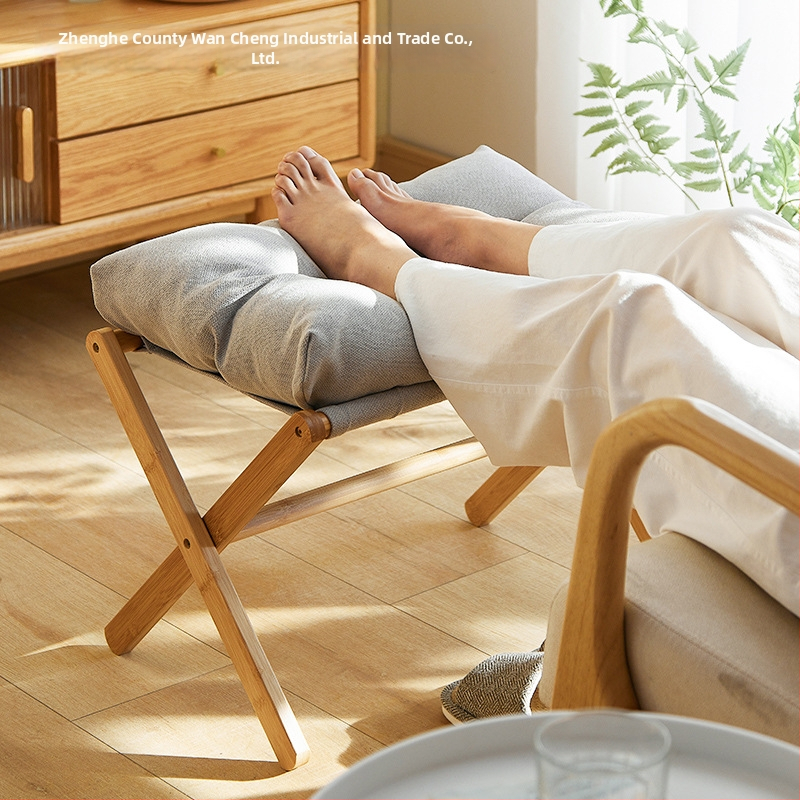 Podnož za stopala — Bambus, moderan minimalistički stil, sklopivo, prilagodljivo, punjenje lutkarskom vatom