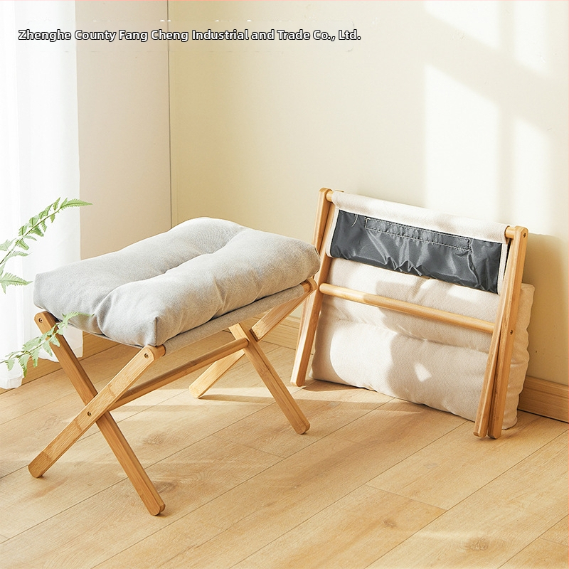 Podnož za stopala — Bambus, moderan minimalistički stil, sklopivo, prilagodljivo, punjenje lutkarskom vatom