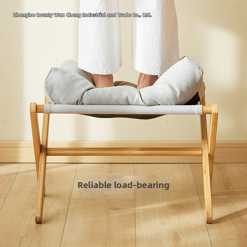 Podnož za stopala — Bambus, moderan minimalistički stil, sklopivo, prilagodljivo, punjenje lutkarskom vatom