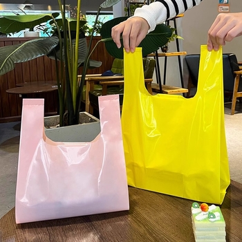 Μίας χρήσης παχυσμένη τσάντα τύπου γιλέκο - πλαστική συσκευαστική τσάντα για θαλασσινά, τρόφιμα, κρασί και αλκοολούχα ποτά, σούπερ μάρκετ | Προέλευση: Άνχουϊ