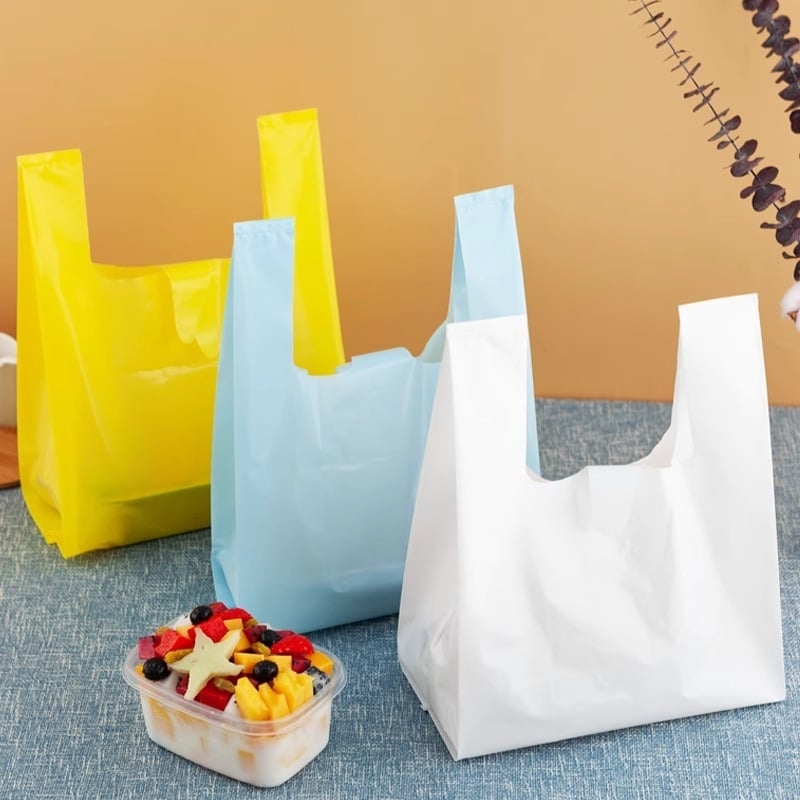 Μίας χρήσης παχυσμένη τσάντα τύπου γιλέκο - πλαστική συσκευαστική τσάντα για θαλασσινά, τρόφιμα, κρασί και αλκοολούχα ποτά, σούπερ μάρκετ | Προέλευση: Άνχουϊ