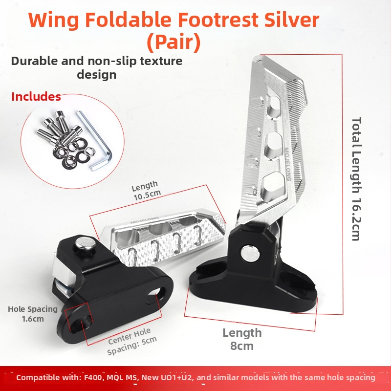 Mojielong zadné pedále z hliníkového zliatinu pre elektrické kolobežky — kompatibilné s Mavericks U Series, No.9 N Series, Far-reaching, Li Ling V20, GT1, F400T