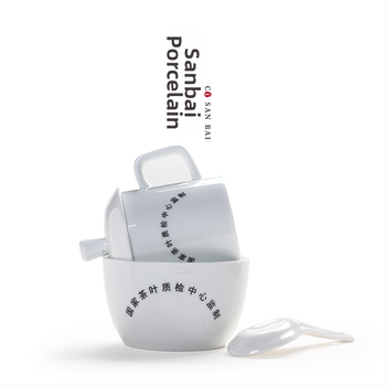 Set de degustare ceai porțelan pentru evaluare senzorială, Liangting, Dehua County, pentru 1 persoană, stil simplu