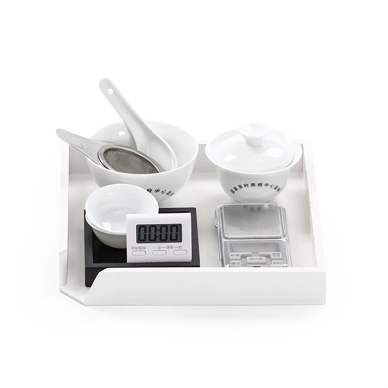 Set de degustare ceai porțelan pentru evaluare senzorială, Liangting, Dehua County, pentru 1 persoană, stil simplu