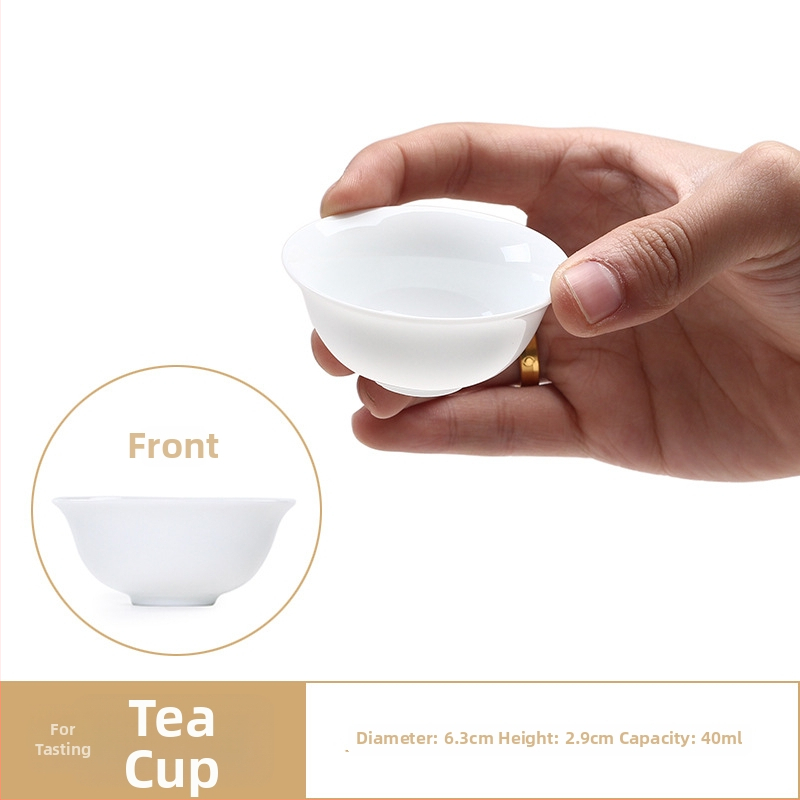 Set de degustare ceai porțelan pentru evaluare senzorială, Liangting, Dehua County, pentru 1 persoană, stil simplu