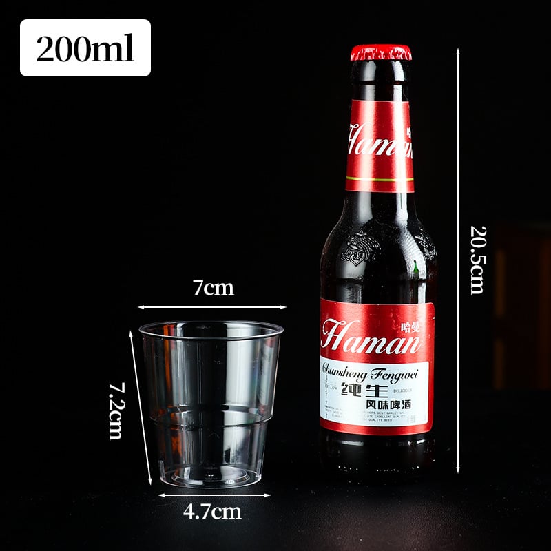 Jednokratna prozirna PS plastična čaša, 101–200 ml, okrugla