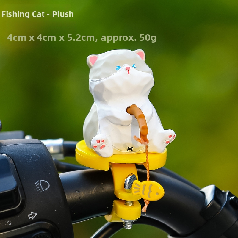 Ruijie Živicová ozdoba na bicykel s karikatúrnou mačiatkou a visiacou rybou, luxusný štýl