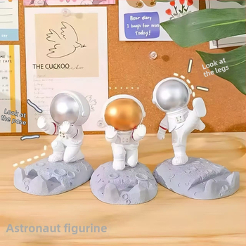 Στήριγμα κινητού για γραφείο σε μορφή αστροναύτη, καλλιτεχνική φιγούρα από φυσική ρητίνη, διακοσμητικό γραφείου με δυνατότητα προσαρμογής