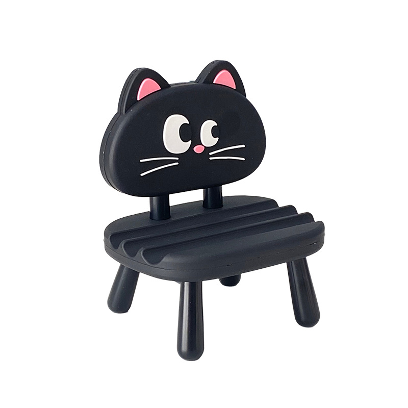 Στήριγμα τηλεφώνου με σχέδιο μικρού καρεκλιού — καλλιτεχνικό στυλ κινούμενων σχεδίων, ABS+PVC, Mu Qixi, δυνατότητα προσαρμογής