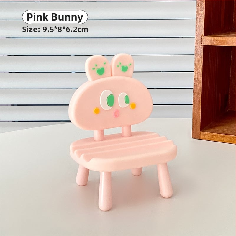 Στήριγμα τηλεφώνου με σχέδιο μικρού καρεκλιού — καλλιτεχνικό στυλ κινούμενων σχεδίων, ABS+PVC, Mu Qixi, δυνατότητα προσαρμογής