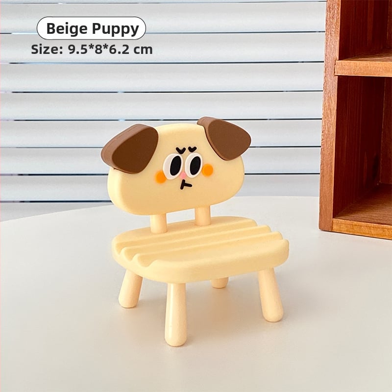 Στήριγμα τηλεφώνου με σχέδιο μικρού καρεκλιού — καλλιτεχνικό στυλ κινούμενων σχεδίων, ABS+PVC, Mu Qixi, δυνατότητα προσαρμογής