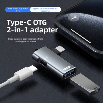 Adaptor Type-C la USB OTG cu alimentare PD — încărcare în timpul utilizării și suport pentru TV box extern