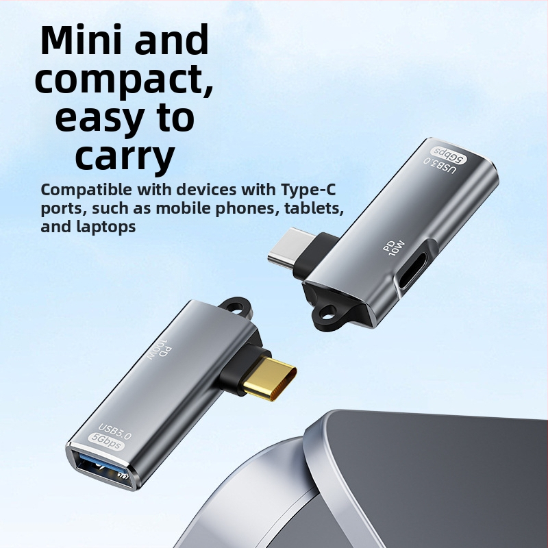 Adaptor Type-C la USB OTG cu alimentare PD — încărcare în timpul utilizării și suport pentru TV box extern