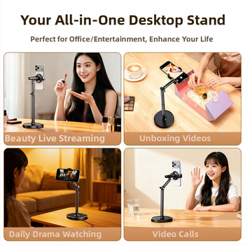 Boneruy — Βάση τηλεφώνου για επάνω κάδρο σε επιφάνεια γραφείου, κατασκευή από κράμα, υποστηρίζει προσαρμογή, ιδανικό για selfie και ζωντανές μεταδόσεις