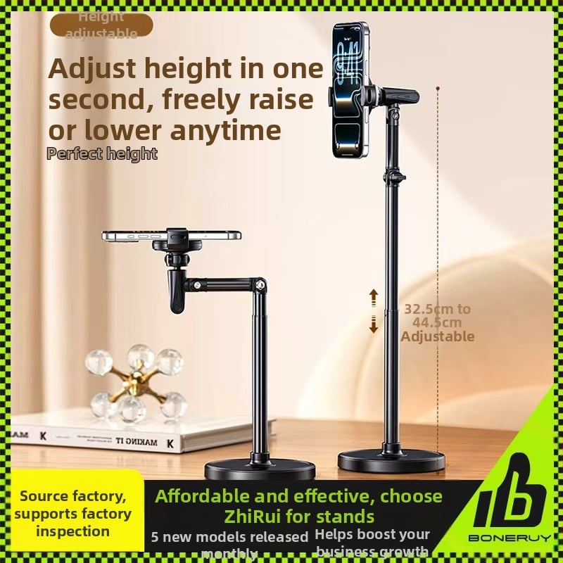Boneruy — Βάση τηλεφώνου για επάνω κάδρο σε επιφάνεια γραφείου, κατασκευή από κράμα, υποστηρίζει προσαρμογή, ιδανικό για selfie και ζωντανές μεταδόσεις
