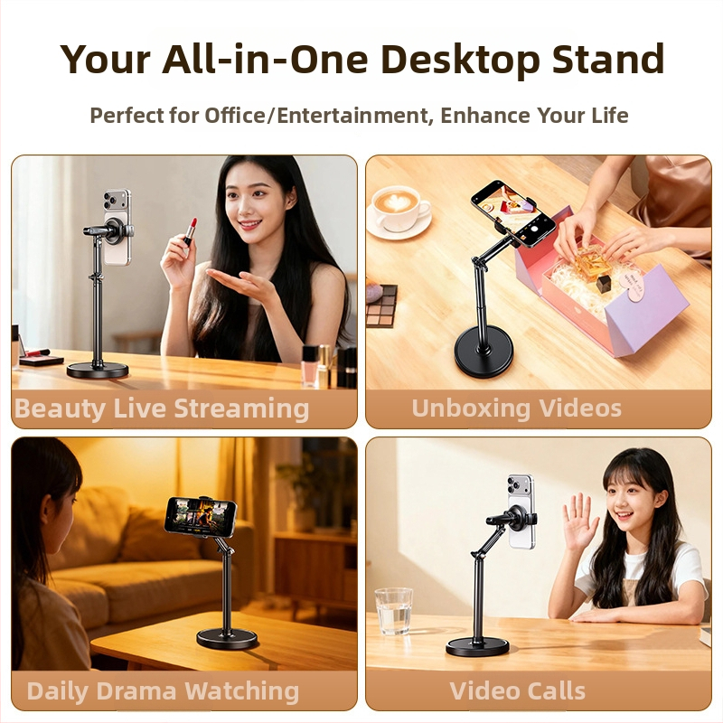 Boneruy — Βάση τηλεφώνου για επάνω κάδρο σε επιφάνεια γραφείου, κατασκευή από κράμα, υποστηρίζει προσαρμογή, ιδανικό για selfie και ζωντανές μεταδόσεις
