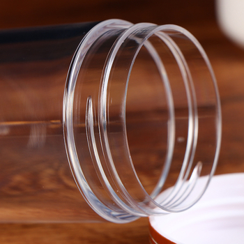 PS műanyagból készült nedvességálló zárható kapszulás palack, PET blow molding technikával gyártva, fedéllel, üvegtartalmú stílusú csomagolás, testreszabható kapacitás