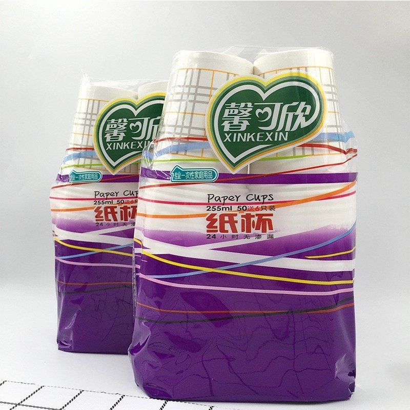 Egyszer használatos műanyag poharak, átlátszó, köralakú, logónyomással, testre szabható, 800 darabos csomag