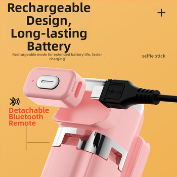 M03S четирикрак трипод с Bluetooth селфи стика и LED осветление за снимки; Материал: неръждаема стомана + ABS; Дистанционно управление; Модел: M03/M03S