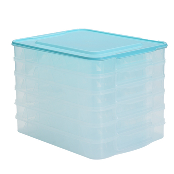 Plastična kutija za skladištenje knedli s pregradama, prehrambeno sigurna plastika, pogodna za hladnjak, jednostavan i moderan dizajn, privatna marka