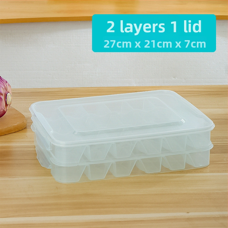 Plastična kutija za skladištenje knedli s pregradama, prehrambeno sigurna plastika, pogodna za hladnjak, jednostavan i moderan dizajn, privatna marka