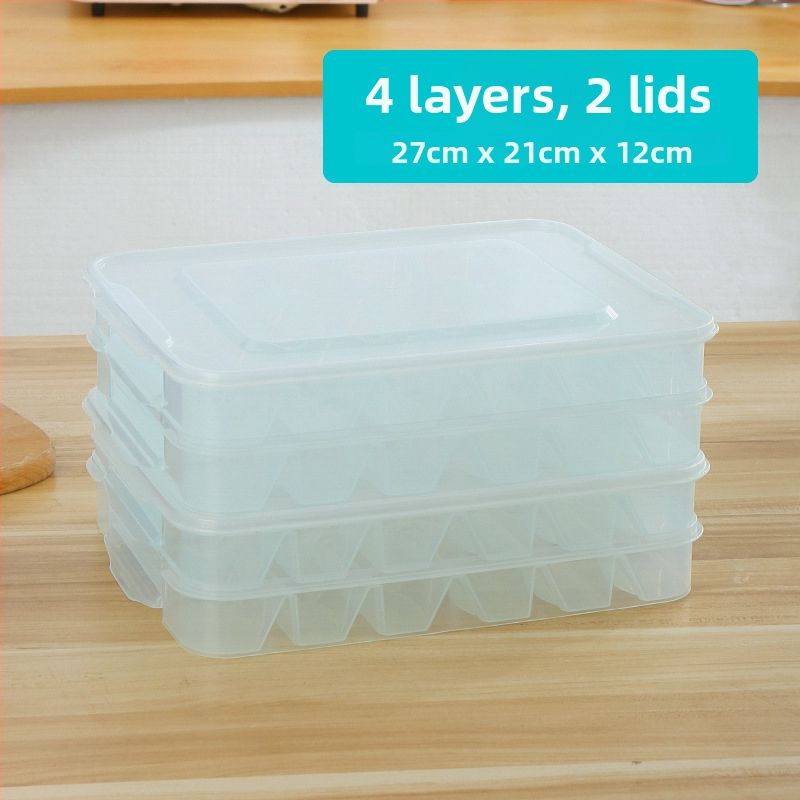 Plastična kutija za skladištenje knedli s pregradama, prehrambeno sigurna plastika, pogodna za hladnjak, jednostavan i moderan dizajn, privatna marka