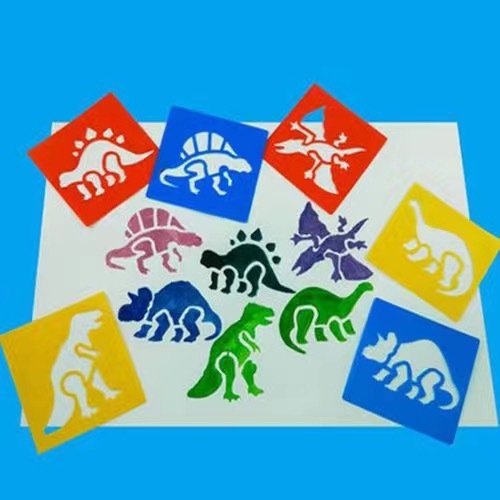 Jinyu plastični šabloni s izrezima za dječje crtanje — kukci, životinje, povrće, voće i božićni motivi; materijal: plastika; nije uvezeno; IP ovlaštenje: Ne