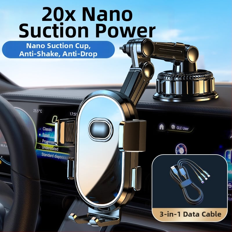 Държач за телефон за автомобил – универсален, монтаж с вакуумна чашка, за предното стъкло и табло, без захранване