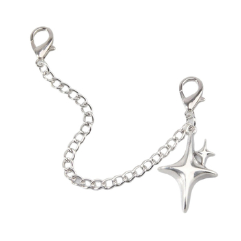 Cipőhöz készült lánc négyágú csillag dizájnnal, cinkötvözetből, sneakershez és csizmákhoz.