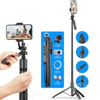 Selfie stick extins cu trepied, stabilizare Bluetooth, suport pentru telefon pe podea telescopic, personalizare logo, telecomandă inclusă
