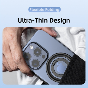 Μαγνητικό στήριγμα τηλεφώνου με δακτυλίδι – καθολική βάση γραφείου από κράμα, αναδιπλόμενη και υπερλεπτή, πολυλειτουργική