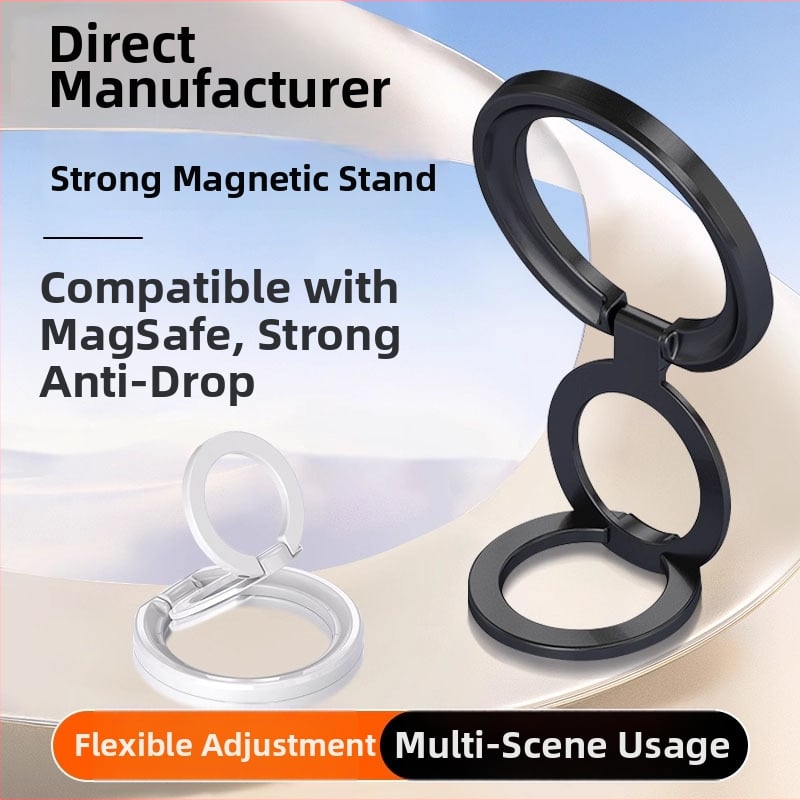 Μαγνητικό στήριγμα τηλεφώνου με δακτυλίδι – καθολική βάση γραφείου από κράμα, αναδιπλόμενη και υπερλεπτή, πολυλειτουργική