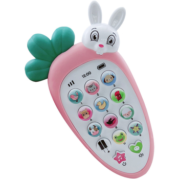 Имитационен детски музикален телефон – машина за ранно образование; пластмасов корпус, без памет, захранване с батерии, подходящ за деца 4–6 години