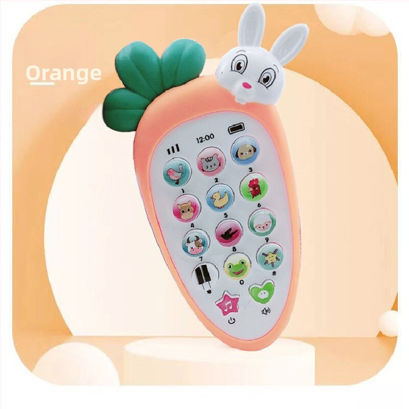 Имитационен детски музикален телефон – машина за ранно образование; пластмасов корпус, без памет, захранване с батерии, подходящ за деца 4–6 години