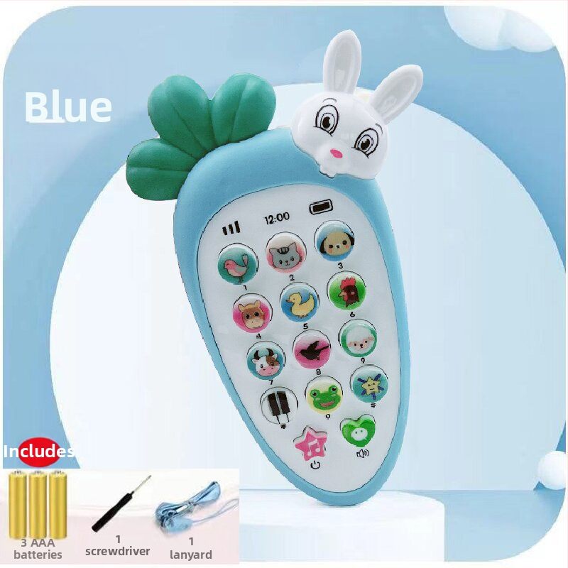 Имитационен детски музикален телефон – машина за ранно образование; пластмасов корпус, без памет, захранване с батерии, подходящ за деца 4–6 години