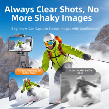 Портативна мини Bluetooth селфи пръчка със стойка за пода и трипод — алуминиев корпус, дистанционно управление, стабилизация на изображението и подсветка