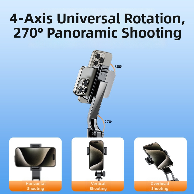 Портативна мини Bluetooth селфи пръчка със стойка за пода и трипод — алуминиев корпус, дистанционно управление, стабилизация на изображението и подсветка