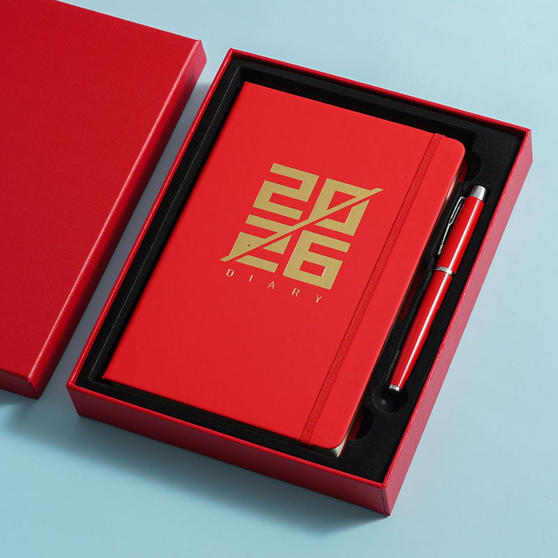 Dnevnik Shiben s kožnim izgledom, vezanje ljepilom s nitima (lock-thread glue binding), Dowling papir, 80 gsm, 300–400 stranica