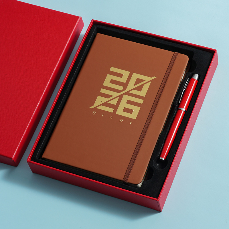 Dnevnik Shiben s kožnim izgledom, vezanje ljepilom s nitima (lock-thread glue binding), Dowling papir, 80 gsm, 300–400 stranica