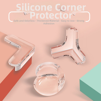 Priehľadný silikónový ochranný roh pre stolík, hrubší proti kolíziám, pre kávový stolík a okno, pravouhlý roh