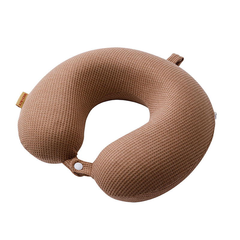 У-образна възглавница за шия за пътуване, паметна пяна, 100% паметна пяна, плетена калъфка, за възрастни, тегло до 0,5 кг