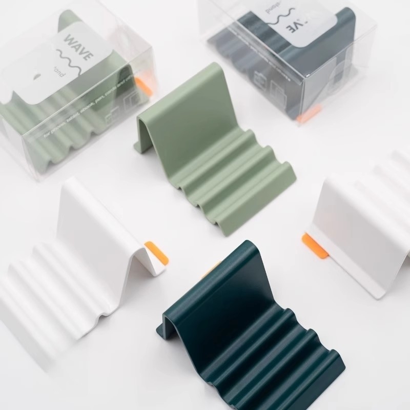 Φορητή επιτραπέζια βάση τηλεφώνου με Nordic Wave σχεδίαση, ρυθμιζόμενη για τηλέφωνο και tablet (Μάρκα: Pengyi; Μοντέλο: Wave Phone Stand; Τύπος: Lazy Stand; Στυλ: Simple; Υλικό: Άλλο)