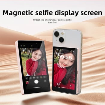 Безжичен магнитен проектор за смартфон със задно монтиране и разделен монитор за лайв стрийминг на открито, Bluetooth и дистанционно управление