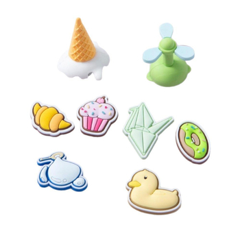 BR7 Ice Cream Series DIY Odvojive kopče za Crocs-stil obuću s cvjetnim ukrasima, pogodno za sandale, casual cipele, sve sezone