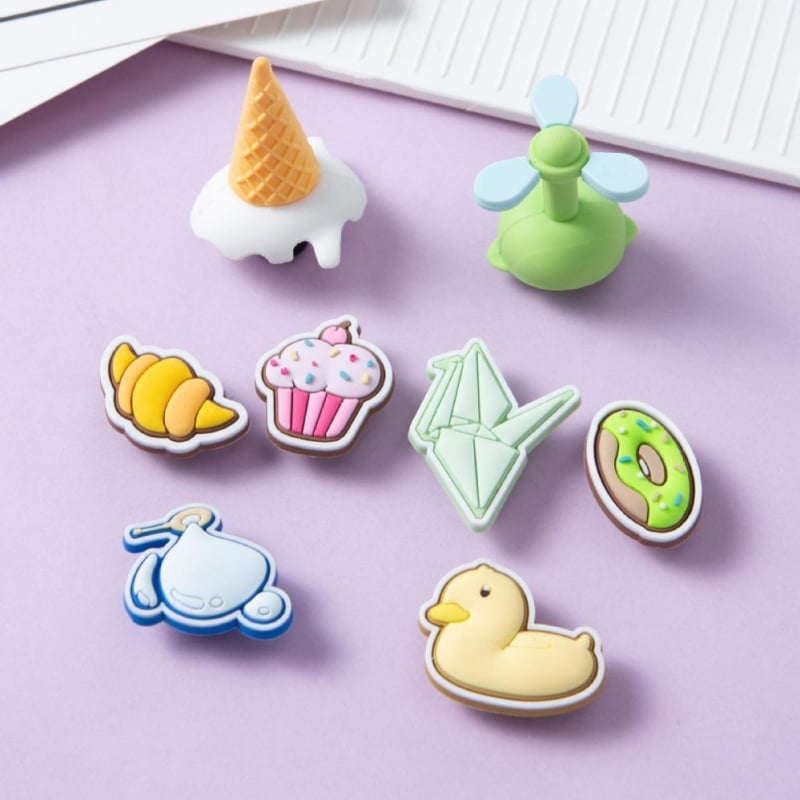 BR7 Ice Cream Series DIY Odvojive kopče za Crocs-stil obuću s cvjetnim ukrasima, pogodno za sandale, casual cipele, sve sezone
