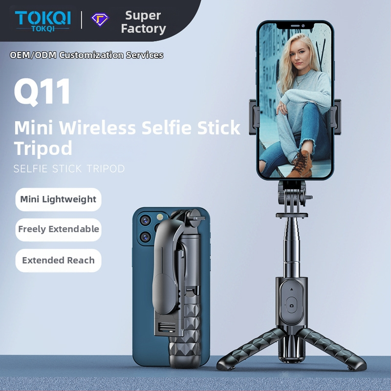 Bluetooth diaľkové ovládanie – mini selfie tyč so statívom pre telefóny, všetko v jednom, hliníková zliatina, model Q10