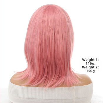 Peruka prirodnog izgleda, bob frizura s šiškama, sintetička vlakna otporna na visoku temperaturu, model Dm84