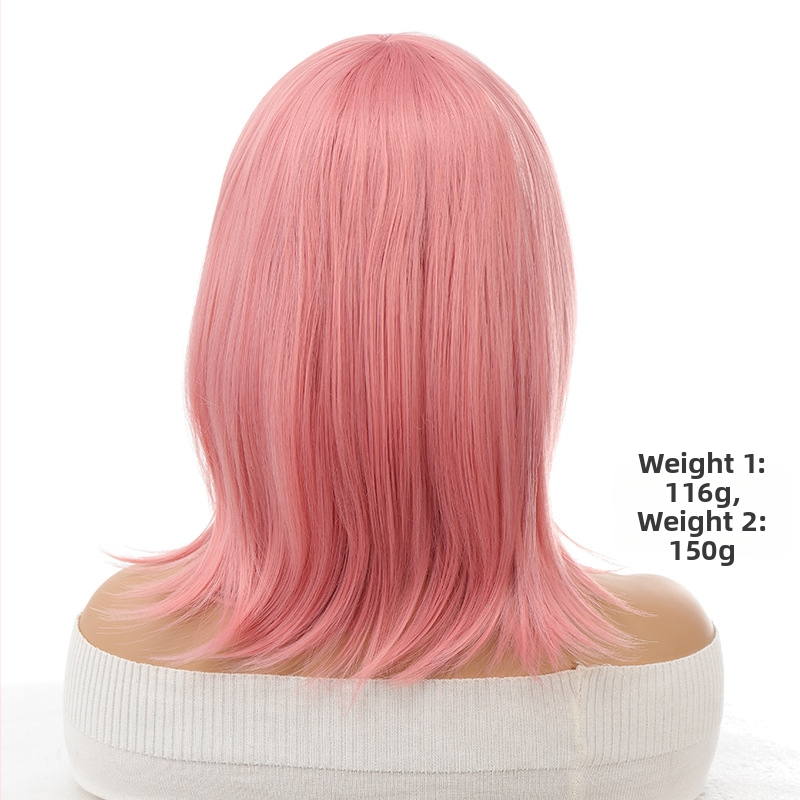 Peruka prirodnog izgleda, bob frizura s šiškama, sintetička vlakna otporna na visoku temperaturu, model Dm84